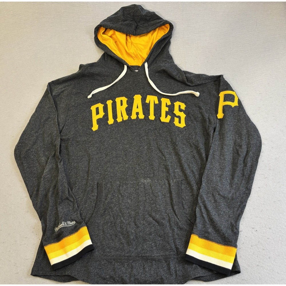 Mitchell & Ness Hoodie Mens L Gray Pittsburgh Pirates Good Lightweight MLB P